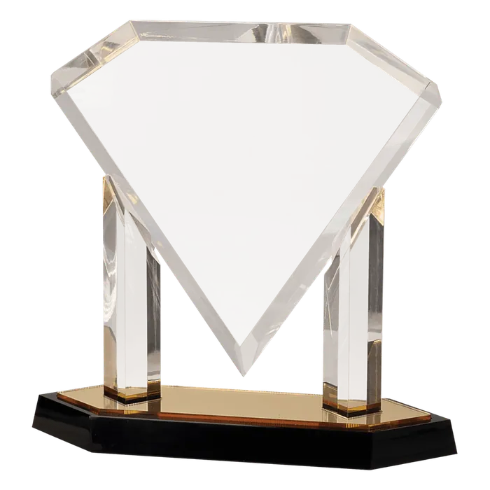 Medium Gold Acrylic Floating Diamond