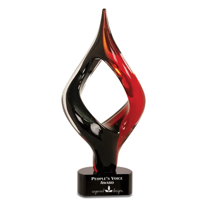 Red & Black Twist Art Glass