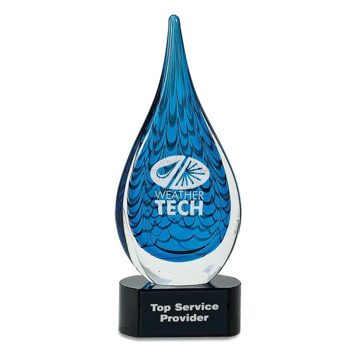 Blue Raindrop Art Glass