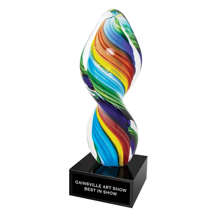 Rainbow Twist Art Glass, 10 1/2"