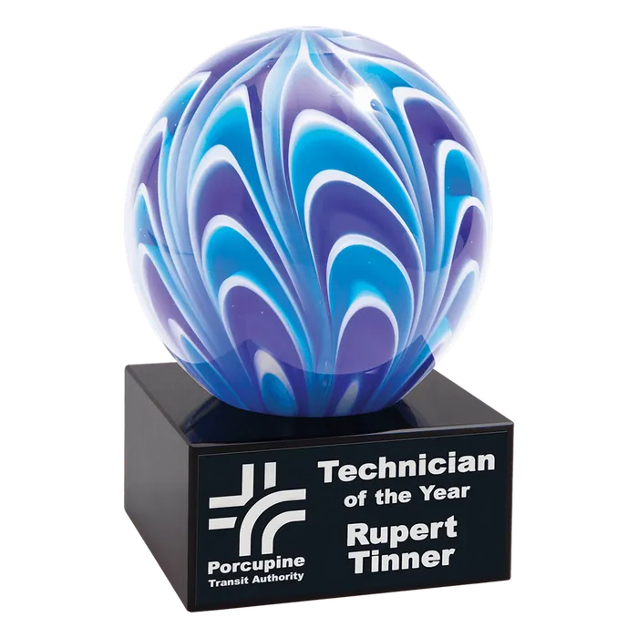 Two-Tone Blue and White Sphere