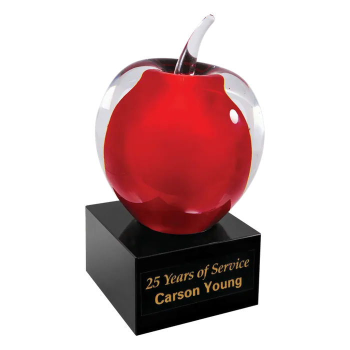 Red & Clear Apple Art Glass
