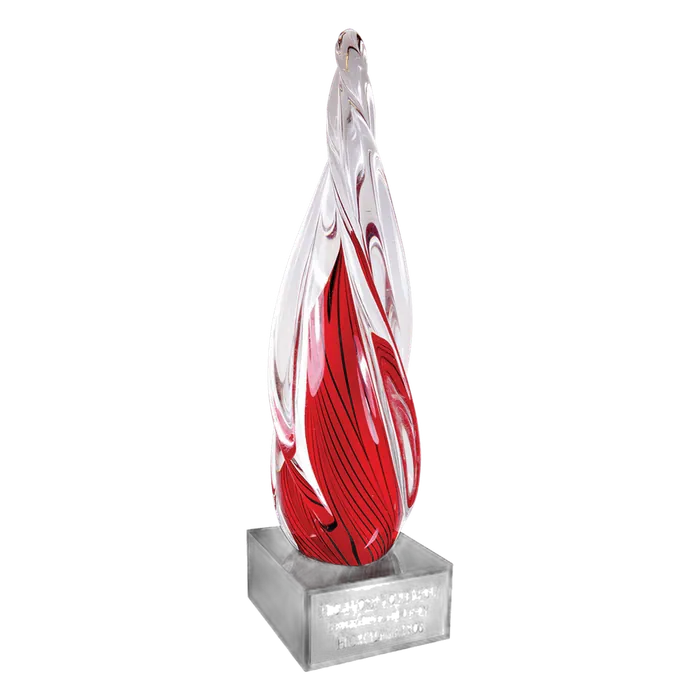 Red Twisted Spire with Black Base