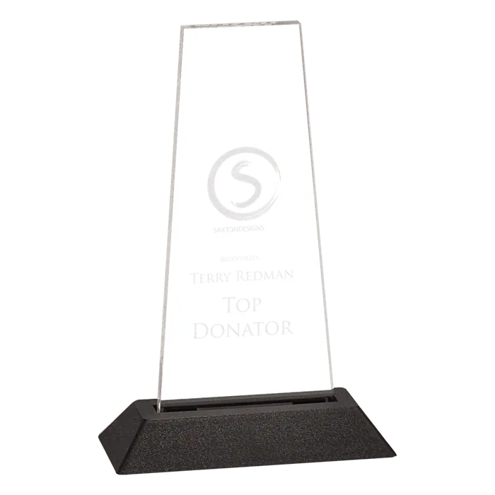 Large Clear Prism Acrylic with Black Base