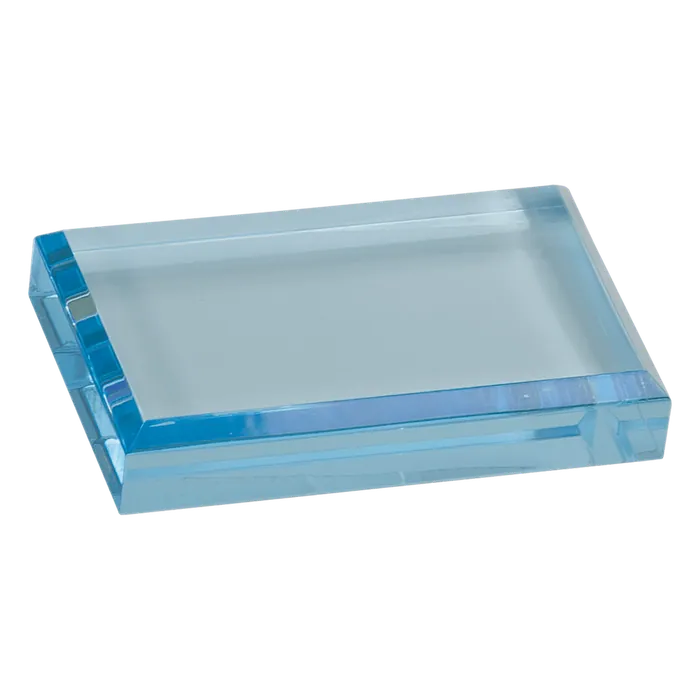Blue Acrylic Paperweight, 4" x 2 1/2"