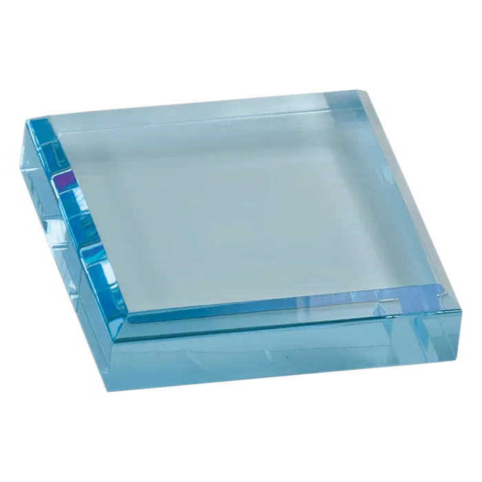 Blue Acrylic Paperweight, 3" x 3"