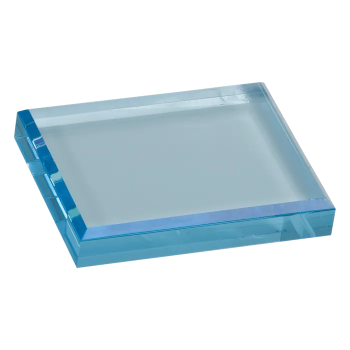 Blue Acrylic Paperweight, 4 1/2" X 3 1/2"