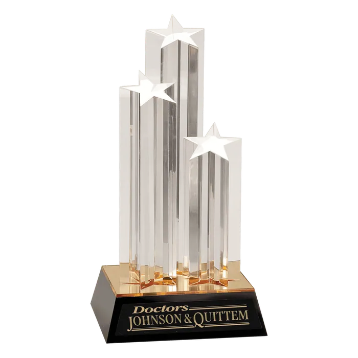 Gold Triple Star Column Acrylic