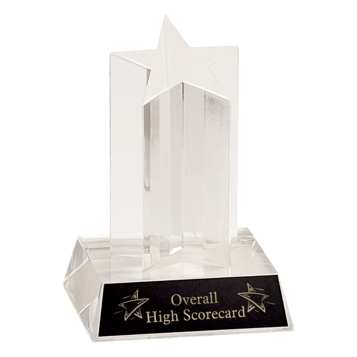Clear Single Star Column Acrylic with Clear Base