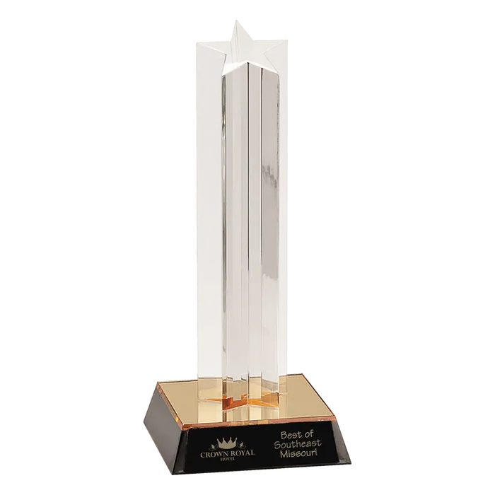 Large Gold Single Star Column Acrylic