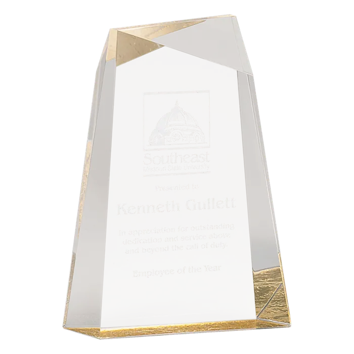 Gold Facet Wedge Acrylic, 7"