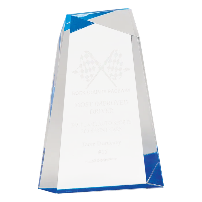 Blue Facet Wedge Acrylic, Style AWG8BU