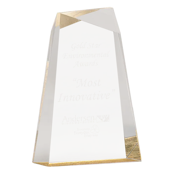 Gold Facet Wedge Acrylic, 8"