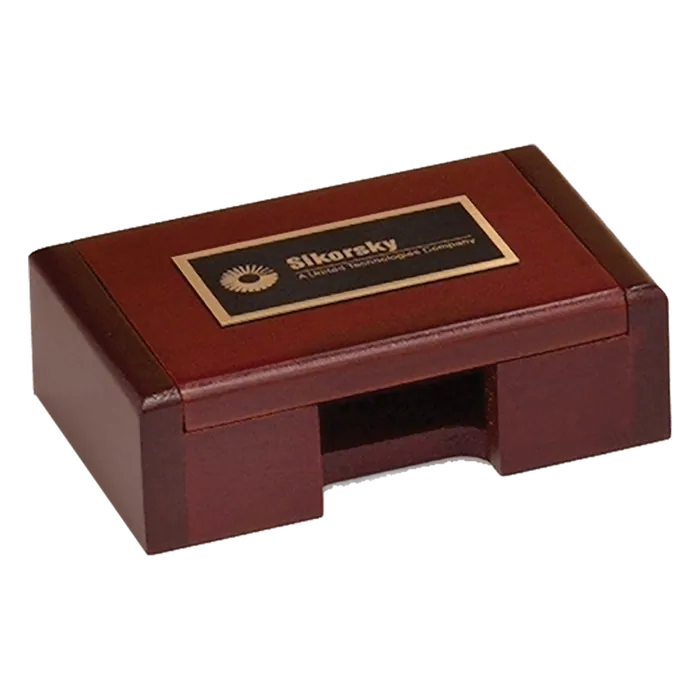 Rosewood Finish Business Card Box