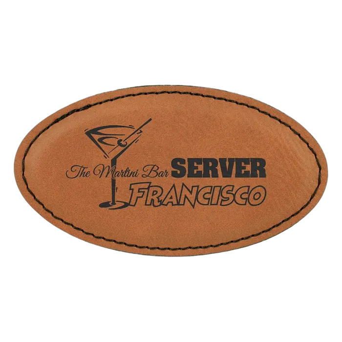 Rawhide 3 1/4" x 1 3/4" Leatherette Oval Badge with Magnet