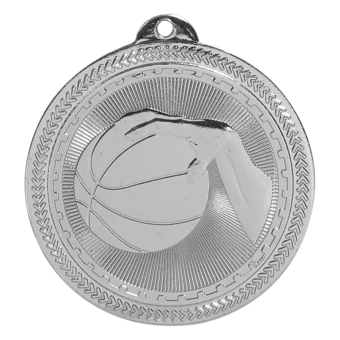 Basketball BriteLazer Medal-Silver