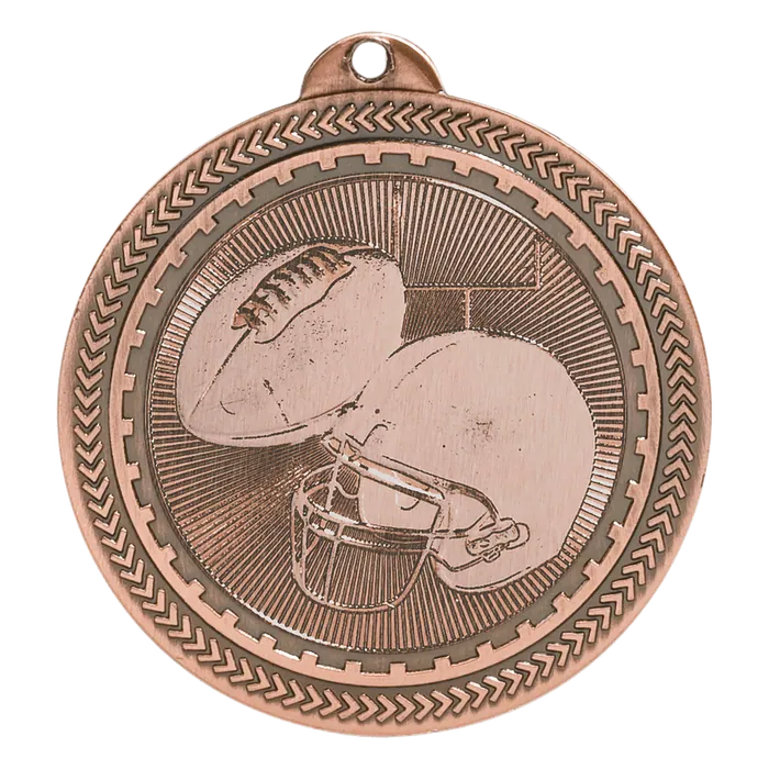 Football Starbrite Medal-Bronze, 2"