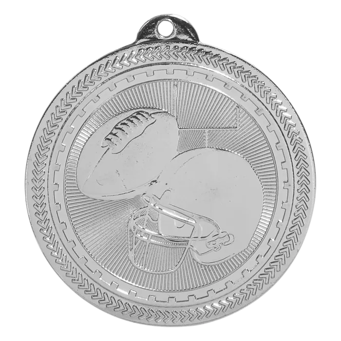 Football Starbrite Medal-Silver, 2"