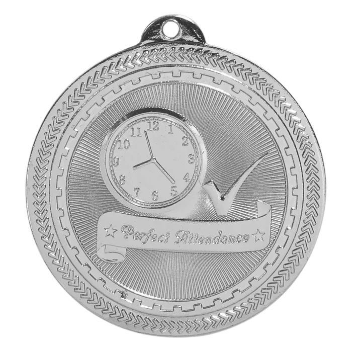 Perfect Attendance BriteLazer Medal-Silver