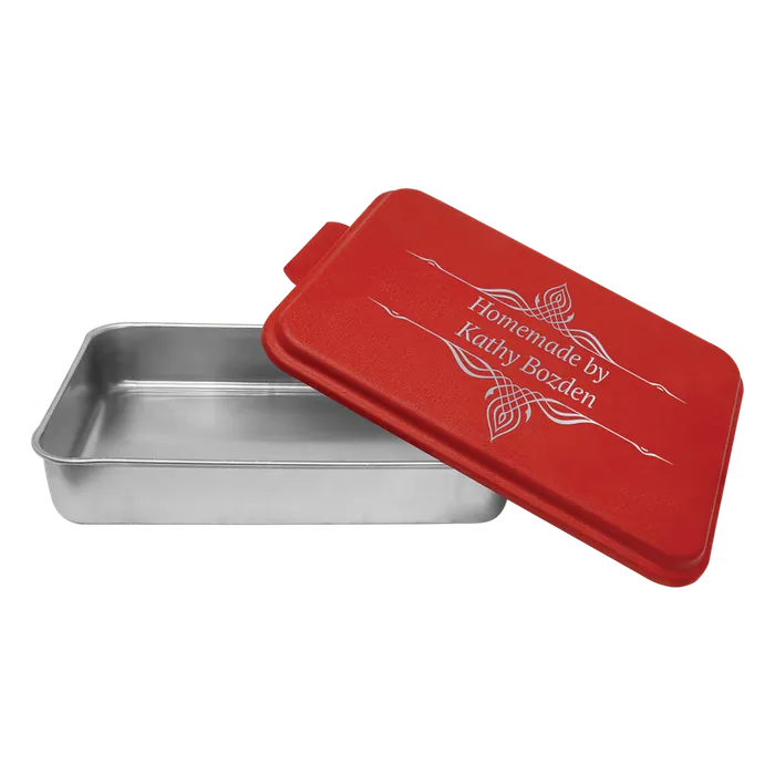 Aluminum Cake Pan with Red Powder Coated Lid