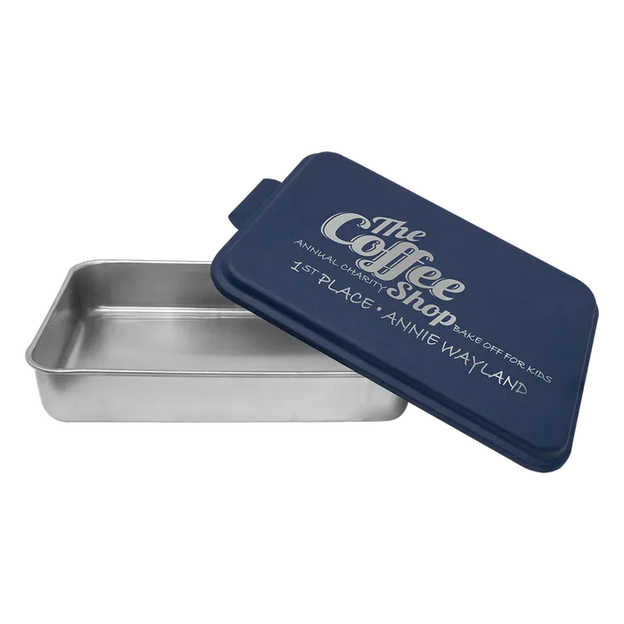 Aluminum Cake Pan with Navy Blue Powder Coated Lid