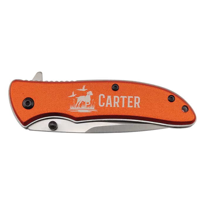 Bison River Orange 4 1/4" Anodized Aluminum Everyday Carry Knife