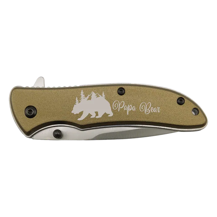 Bison River Flat Dark Earth 4 1/4" Anodized Aluminum Everyday Carry Knife