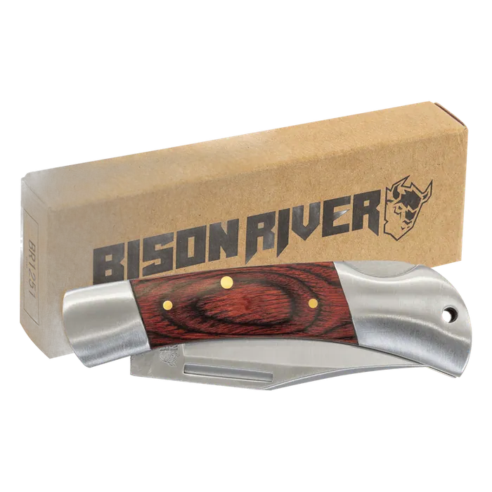 Bison River Wood Folding Knife