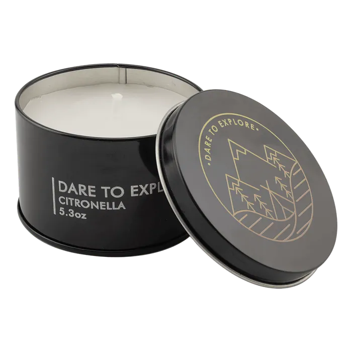 Citronella Candle in a Black Metal Tin, 5.3 oz.