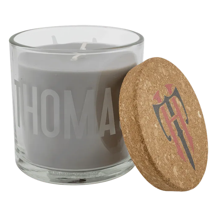 Weathered Oak Candle in a Glass Holder with Cork Lid, 14 oz.