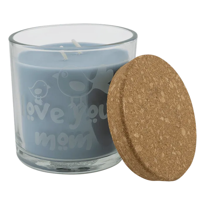 Crisp Linen Candle in a Glass Holder with Cork Lid, 14 oz.
