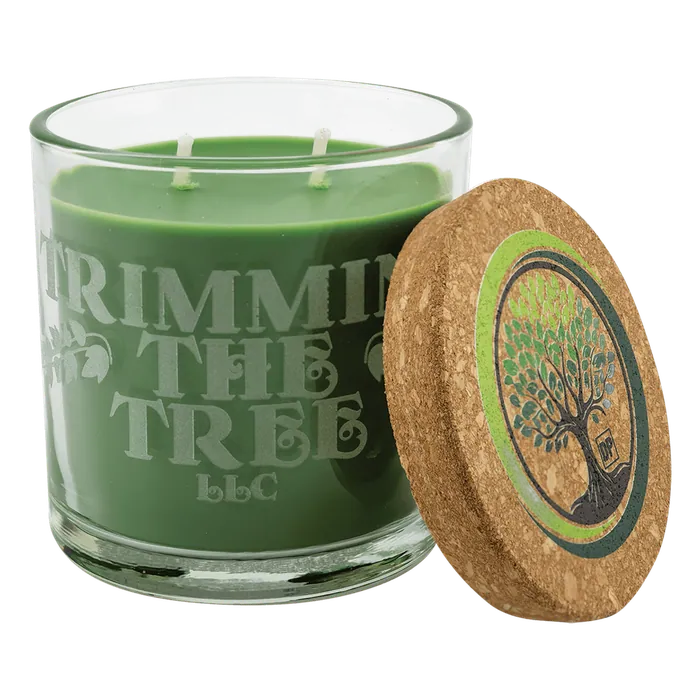 Trim the Tree Candle in a Glass Holder with Cork Lid, 14 oz.