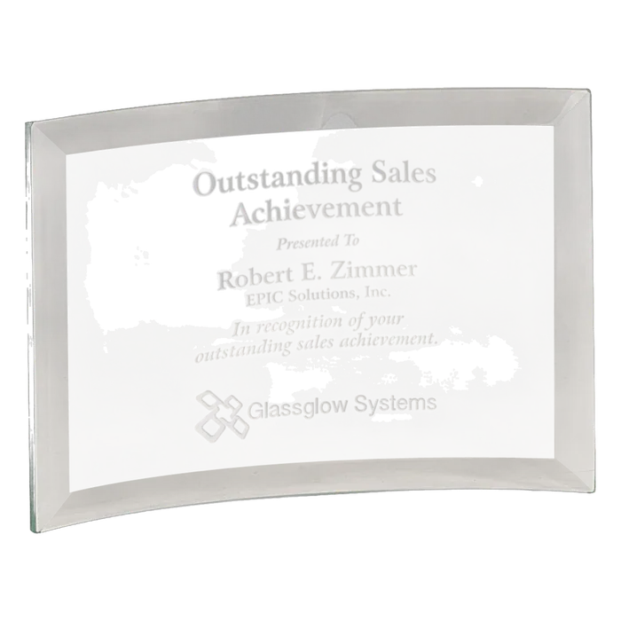 Premier Glass Crescent Award, 6" x 4"