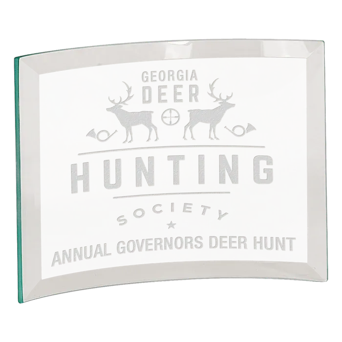 Premier Glass Crescent Award, 8" x 6"