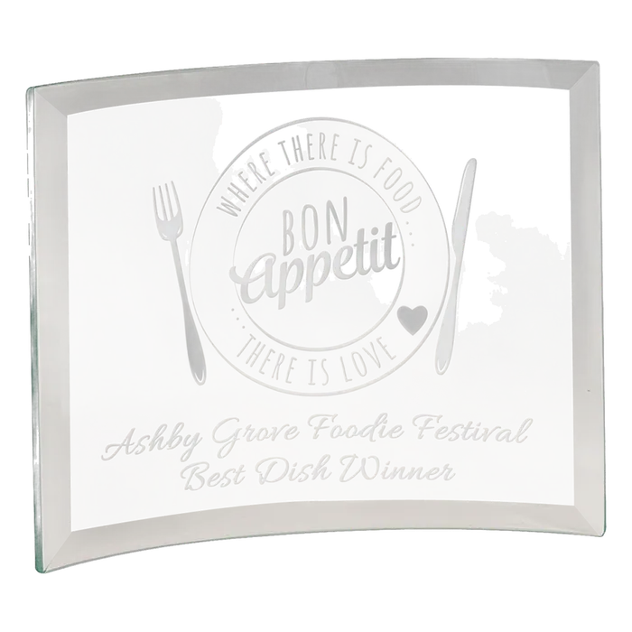 Premier Glass Crescent Award, 8" x 6", Style CE6502