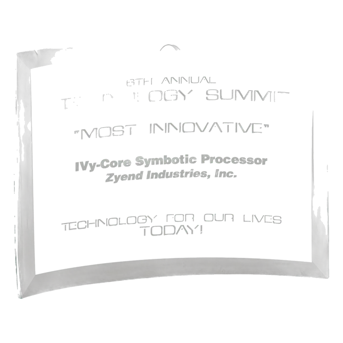 Premier Glass Crescent Award, 10" x 7"