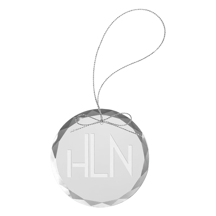 Round Glass Ornament with Silver String Hanger