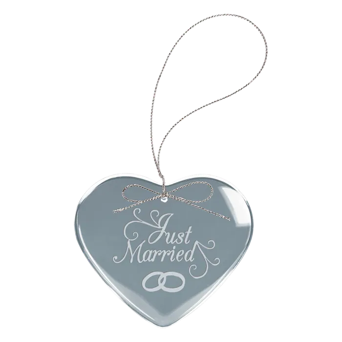 Heart Glass Ornament with Silver String Hanger