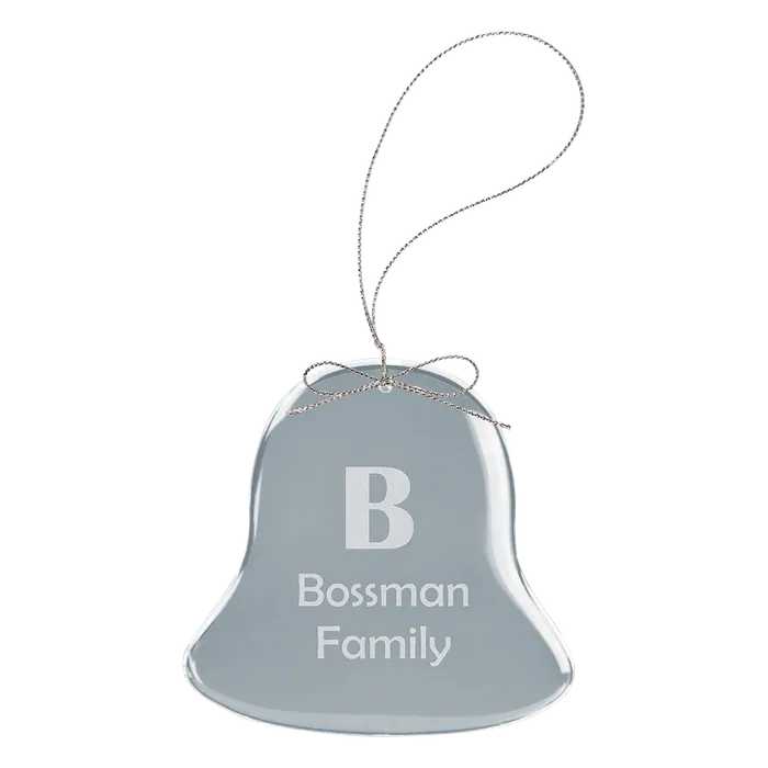 Bell Glass Ornament with Silver String Hanger