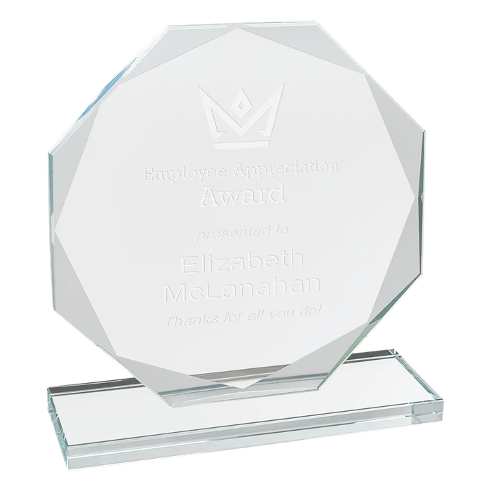 Premier Clear Octagon Glass Award, 6"