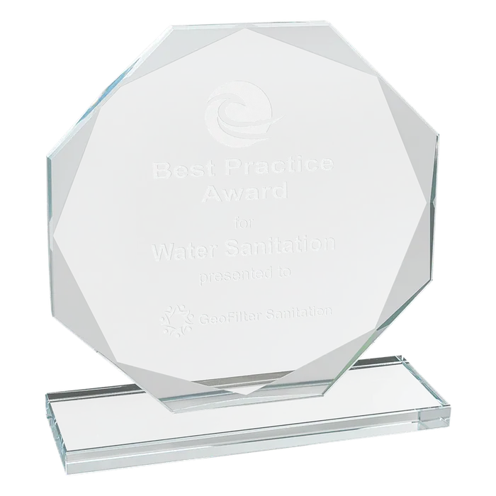 Premier Clear Octagon Glass Award, 6 1/2"