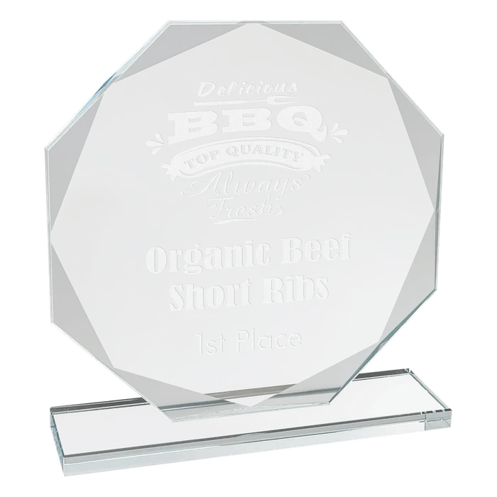 Premier Clear Octagon Glass Award, 7 1/2"