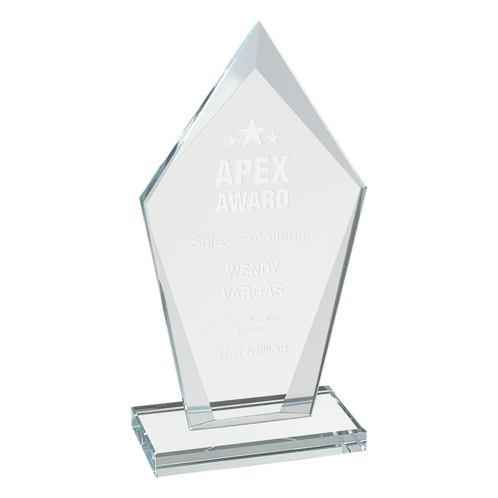 Premier Clear Diamond Glass Award, 6 3/4"