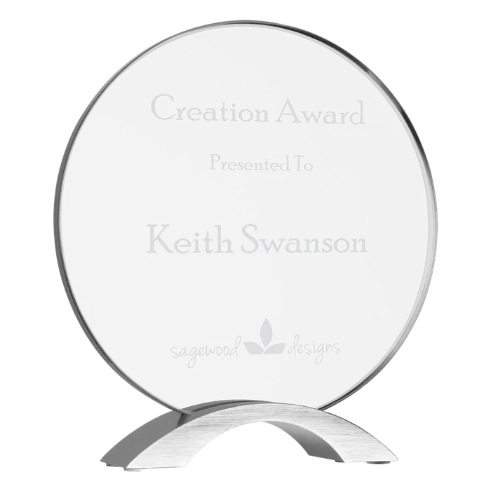 Large Round Cosmic Acrylic with Silver Base