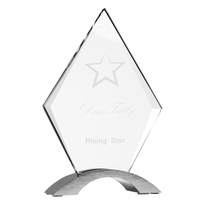 Small Diamond Cosmic Acrylic with Silver Base