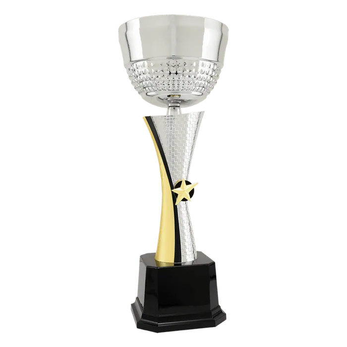 Silver/Gold Textured Metal Cup-16 1/2"