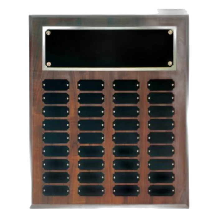 Cherry Finish Perpetual Plaque with 36 Plates