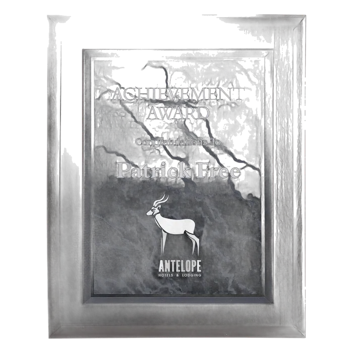 Medium Solid Matte Black Plaque with Black Marble Acrylic Plaque Plate