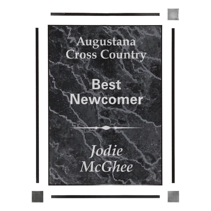 Large Black Marble Clear Plaque