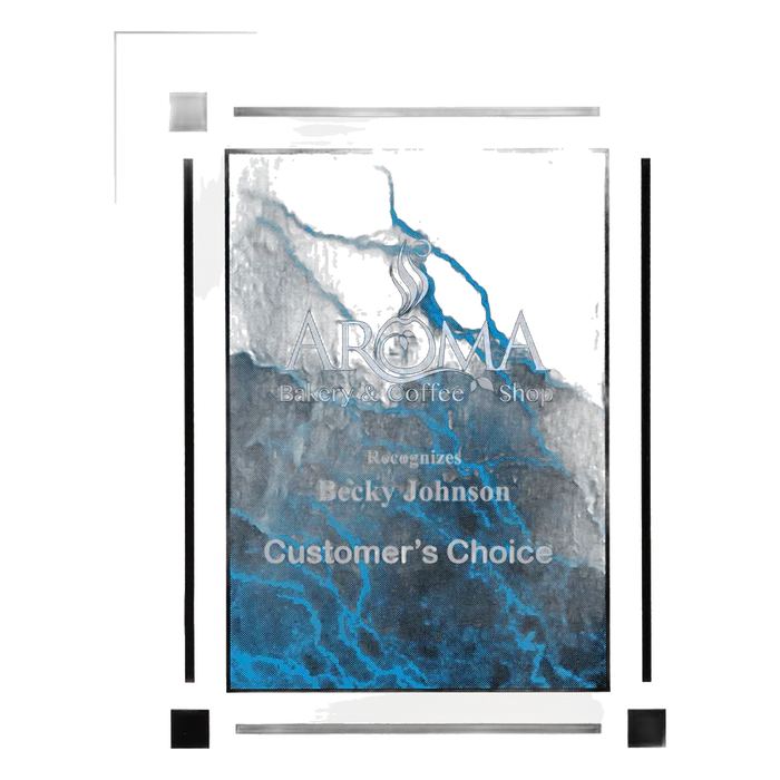 Large Blue Marble Clear Plaque